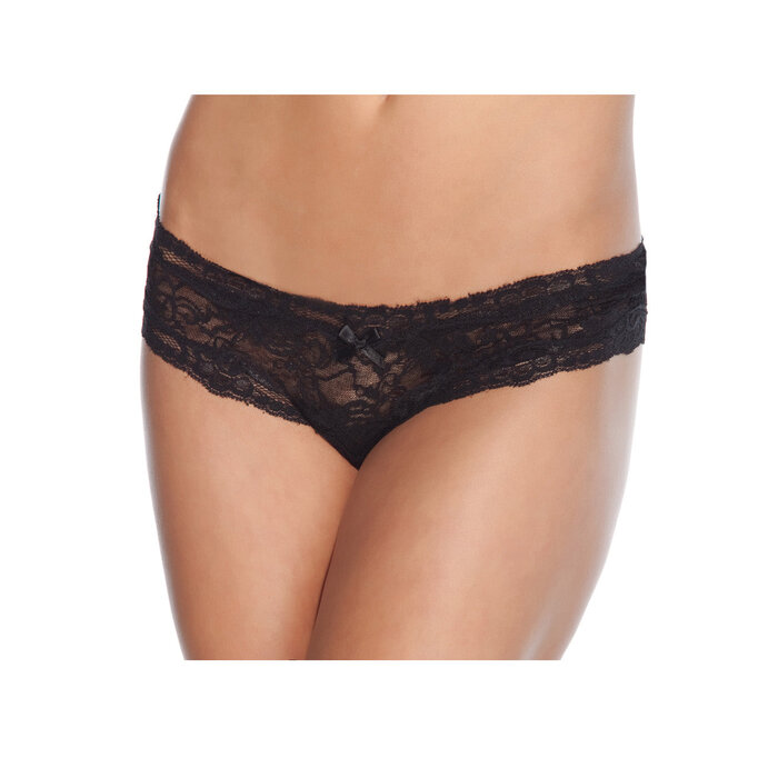 Black Lace Crotchless Panty