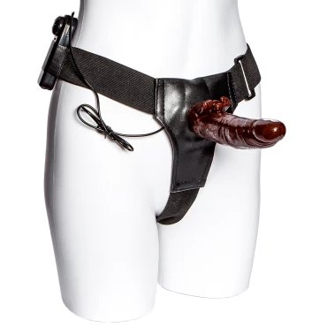 Barista-Pulse Unisex Vibrating Strap-On Dildo With Clit Stim - 7 Inch