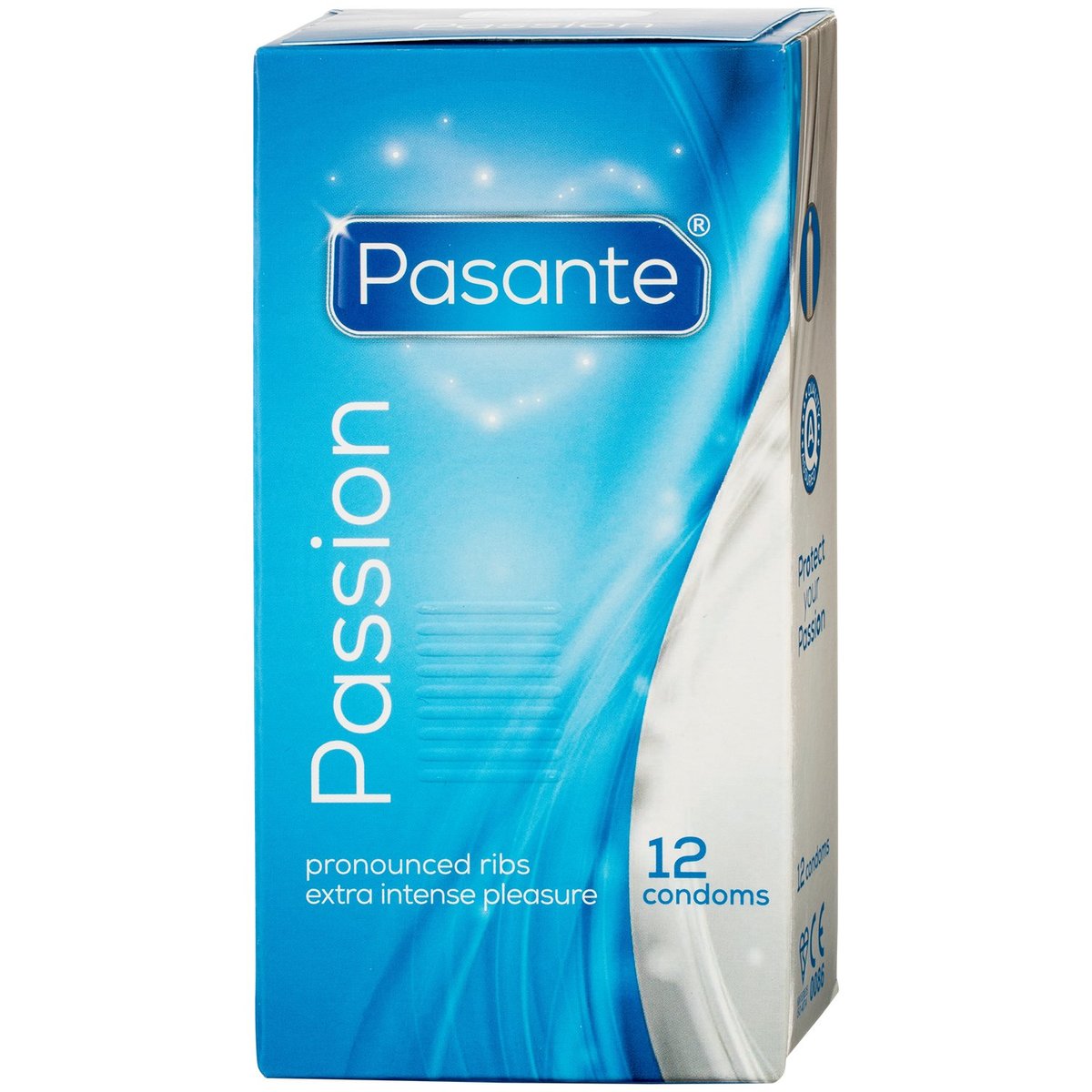 Pasante Passion Ribbed Condoms 12 pcs - Clear