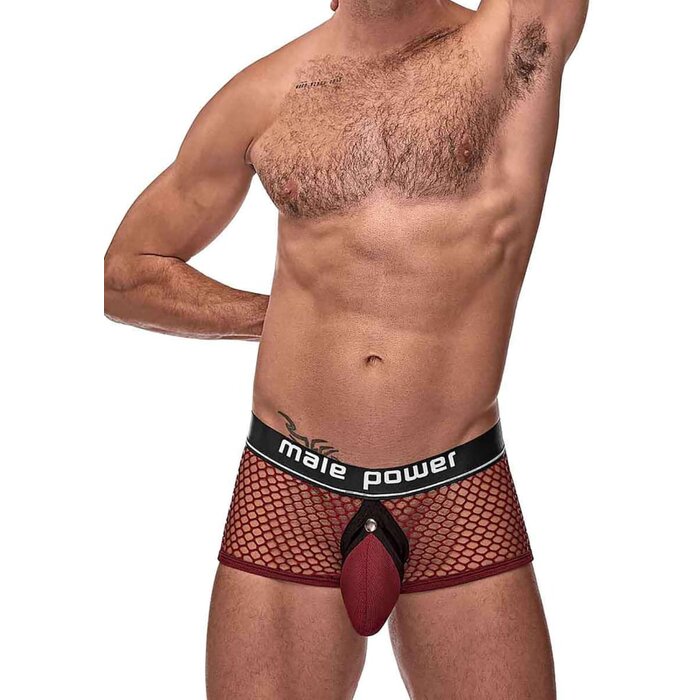 Cock Pit Net Mini Cock Ring Short - Burgundy - Small