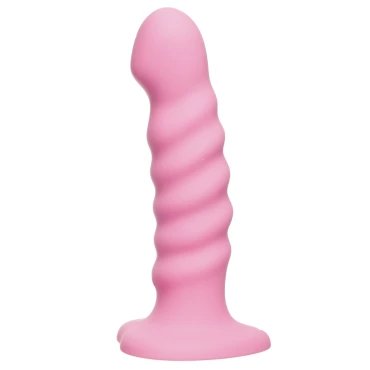 Sweet Grind Pink Silicone Ribbed Vibrating Dildo – 7.5 Inch