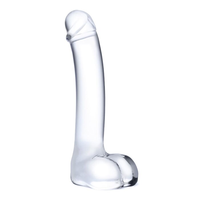 Realistic Curved Glass G-Spot Dildo - 7"