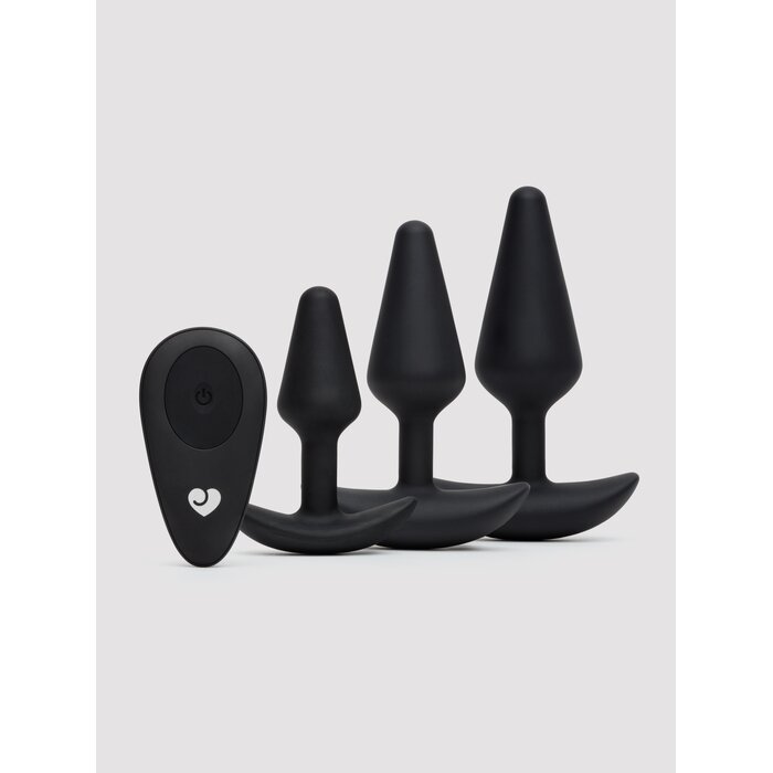 Lovehoney Triple Base Remote Control Rechargeable Anal Training Kit (3pc) - Black