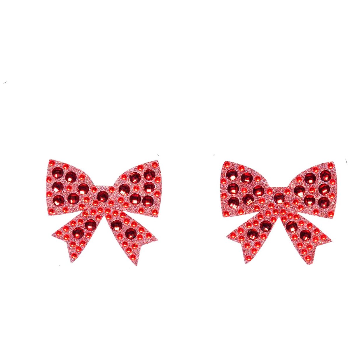 Leg Avenue Rhinestone Bow Nipple Covers - Red