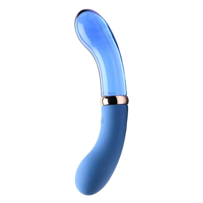10X Bleu Dual Ended G-Spot Silicone and Glass Vibrator