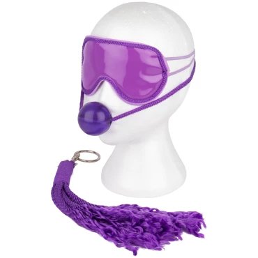 Japanese Silk Blindfold, Whip & Gag Bondage Play Set