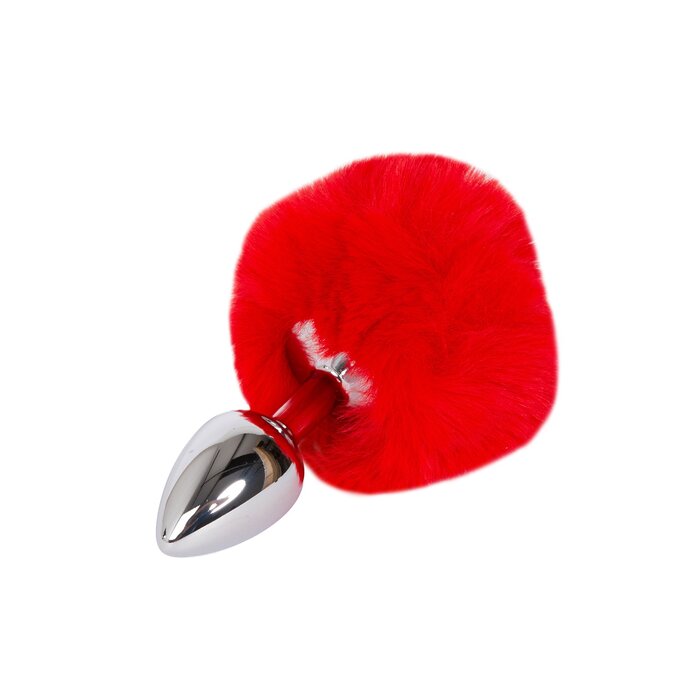 Small Silver Butt Plug with Red Tail