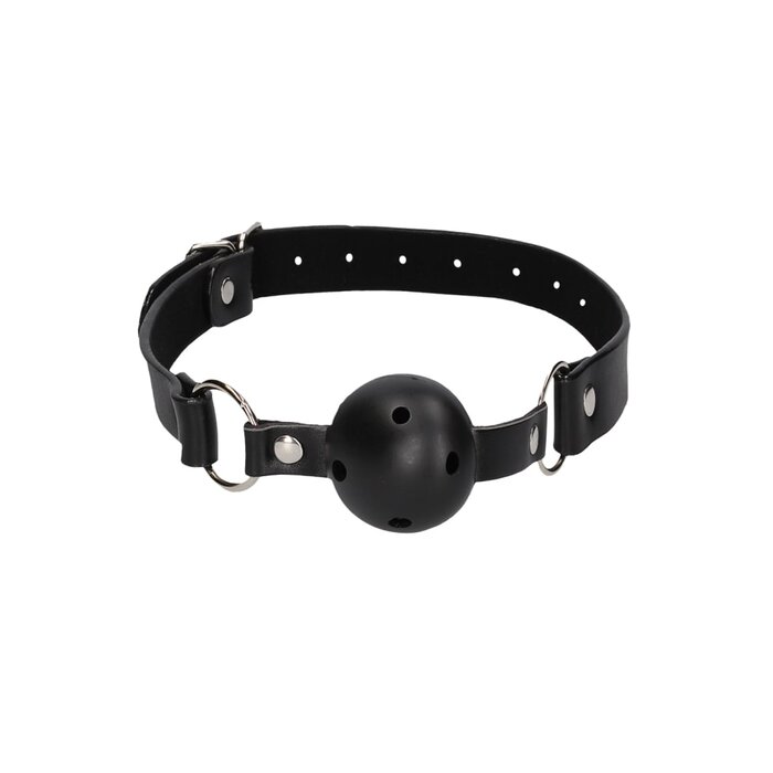 Ouch! Breathable Ball Gag with Bonded Leather Straps