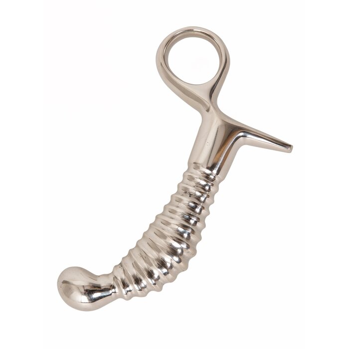 Ribbed Stainless Steel Prostate Massager