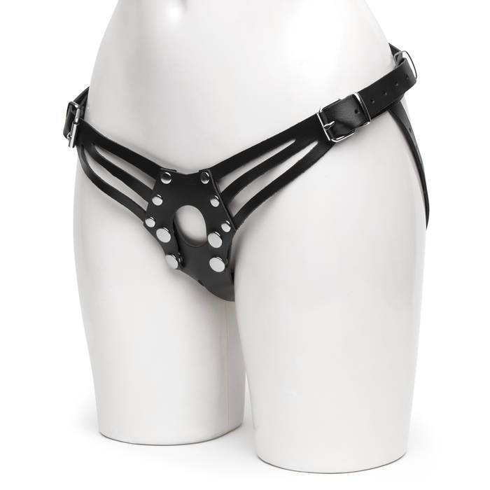 DOMINIX Deluxe Leather Strap-On Harness