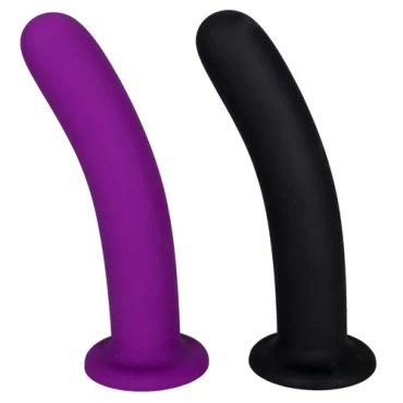 Smoothy Silicone Curved Dildo - BLACK