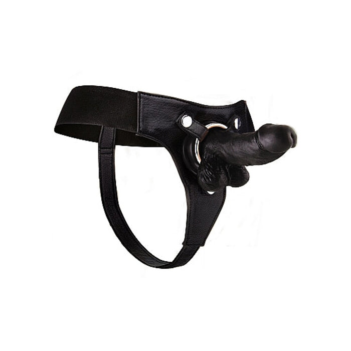 Realistic 6 Inch Strap-On - Black - One Size