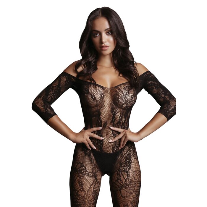 Lace Sleeved Bodystocking - One Size