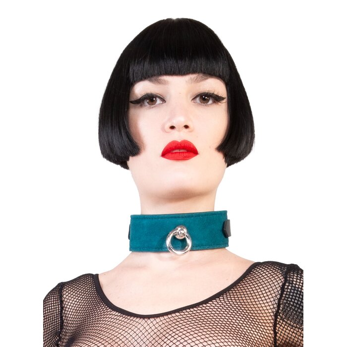 Sensual Suede Collar Sea Green