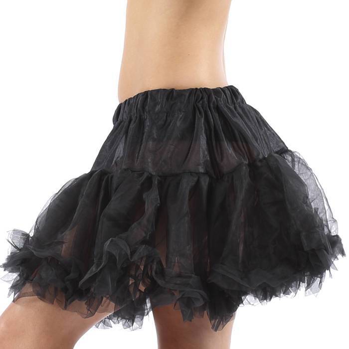 Classified Black Layered Petticoat with Ruffle Trim