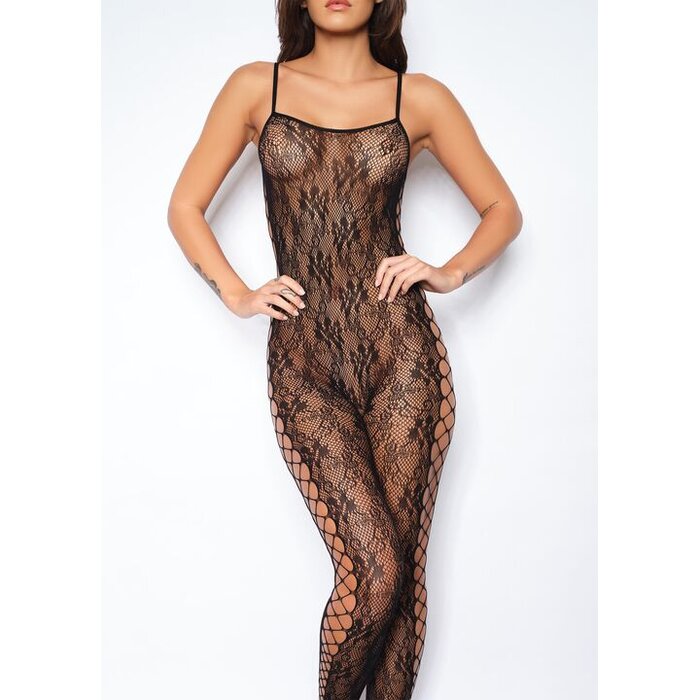 Ann Summers Thrill Seeker Crotchless Bodystocking, Black