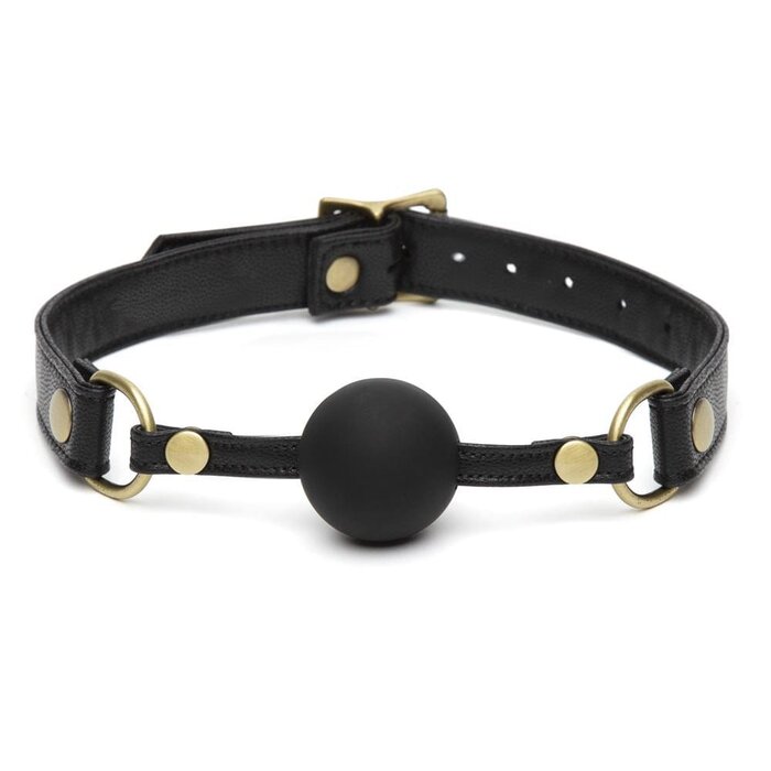 Fifty Shades of Grey Leather Ball Gag Silicone Adjustable – BDSM Gag UK