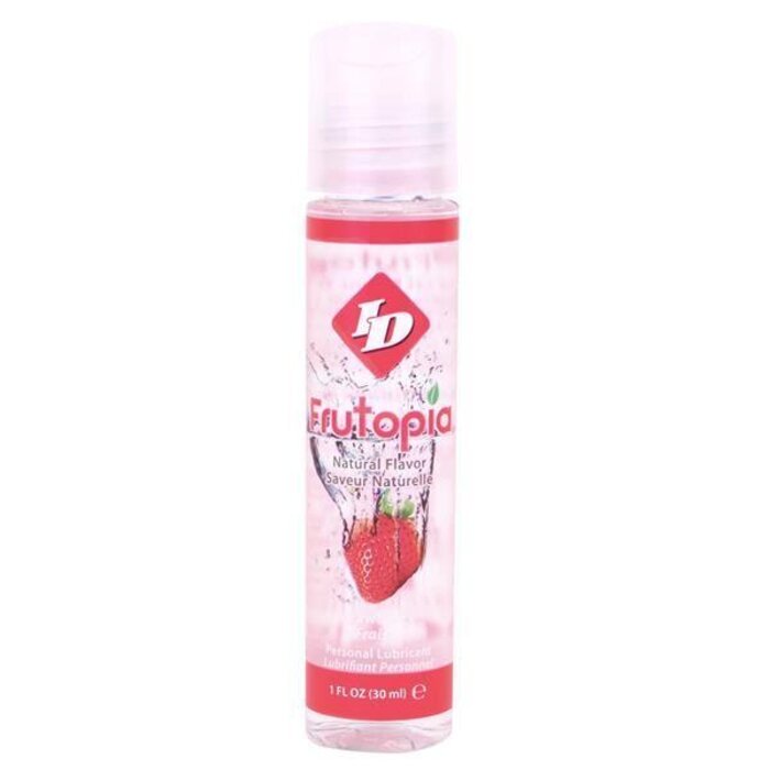 ID Frutopia Strawberry Water Based Flavoured Lubricant: 1 fl oz Pocket Bottle