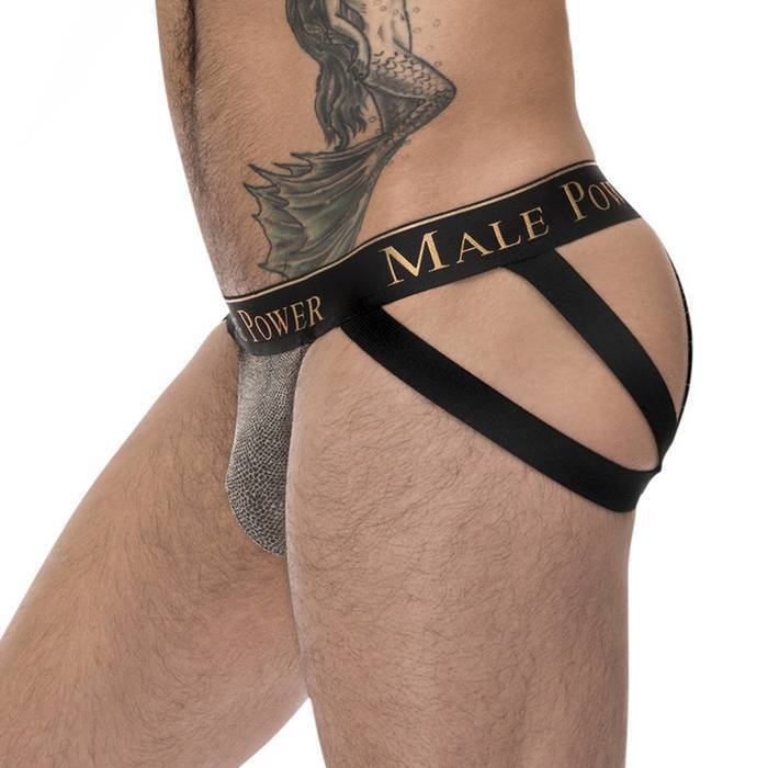 Male Power Strappy Snakeskin O-Ring Jock Strap