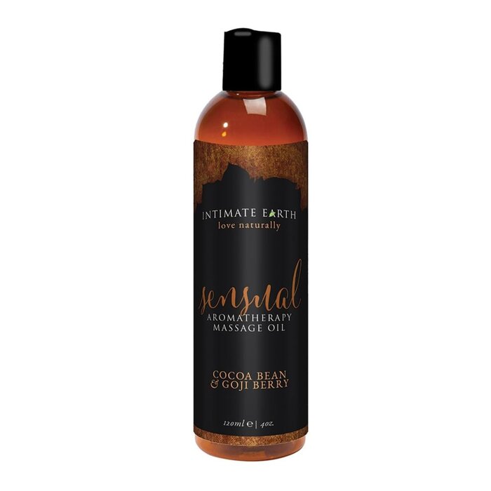 Intimate Earth Sensual Aromatherapy Massage Oil - Cocoa Bean and Goji Berry - 4 oz.