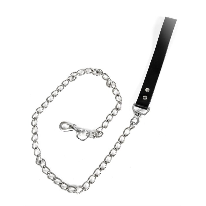 Leather Leash with Lead and Chains