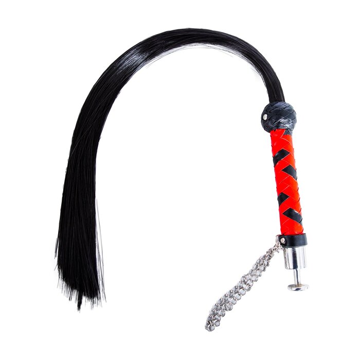 Pony Tailed Flogger Long Black/Red