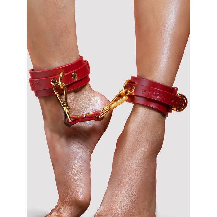 Taboom Bondage in Luxury Ankle Cuffs - Red