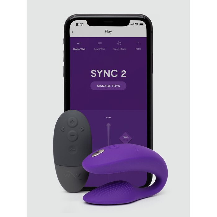 We-Vibe Sync 2 Purple Remote Control and App Rechargeable Couple's Vibrator - Purple