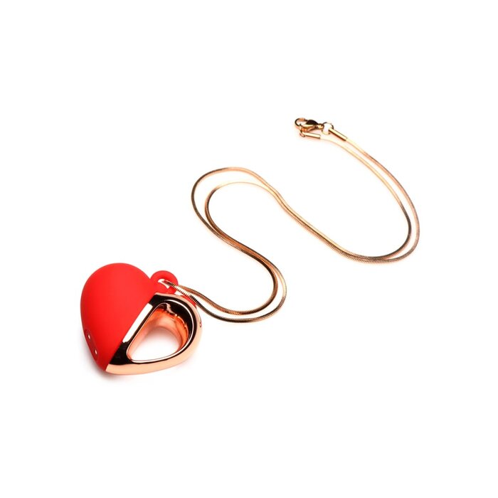 10X Vibrating Silicone Heart Necklace