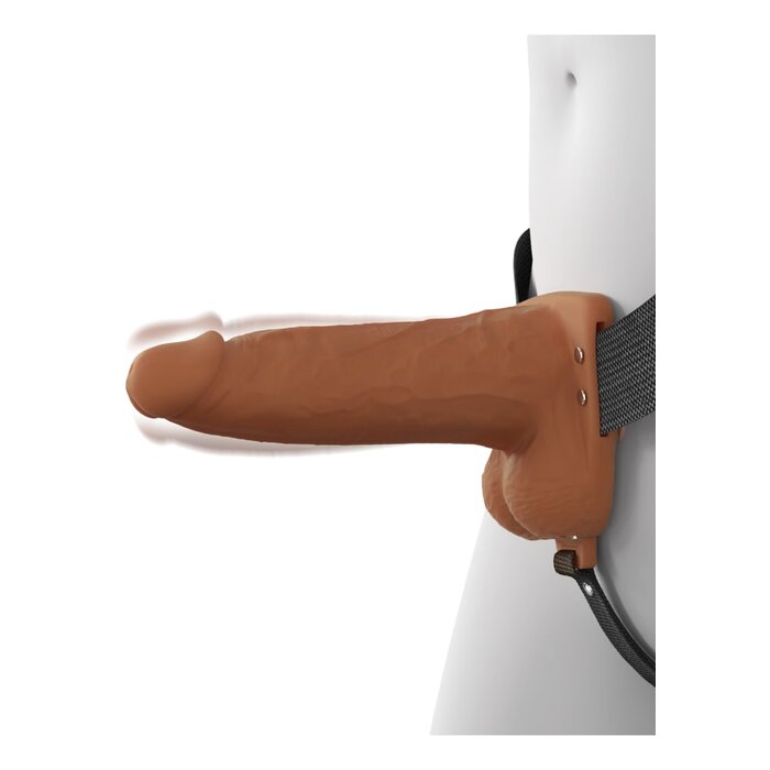 Fantasy X-Tensions Elite - Vibrating Hollow Silicone Strap-On - 6" - Caramel