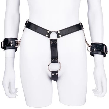 Hands Off! Cock Ring Chastity Belt & Handcuffs