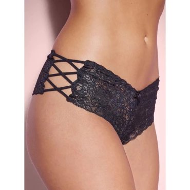Cutie Plus Size Criss Cross Black Panty - 2XL