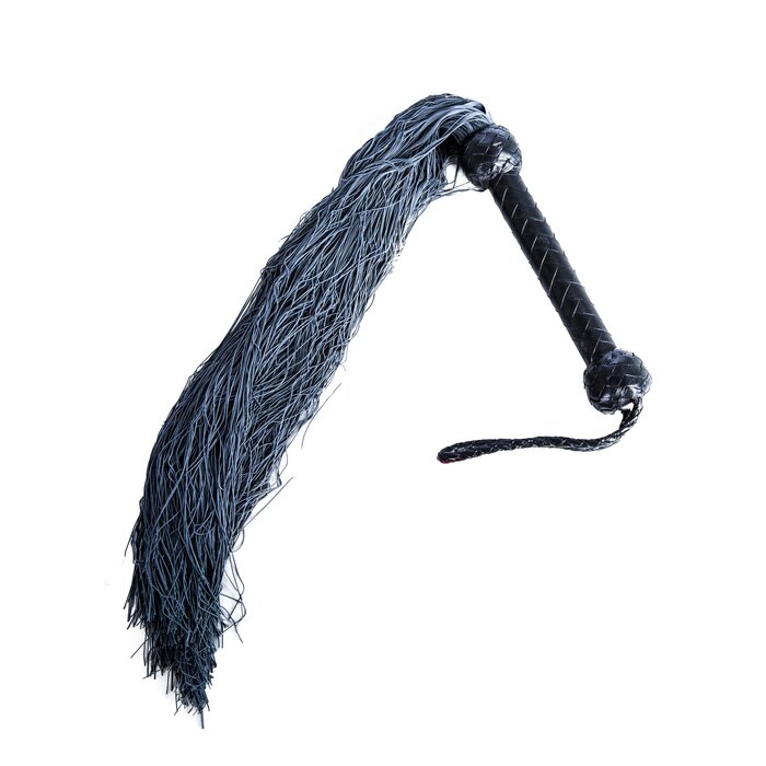 Black And Grey Rubber Tailed Flogger