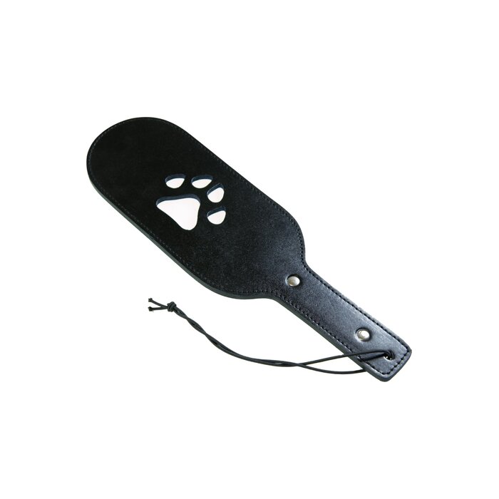 Black Leather Paddle With Paw Shape Cutout