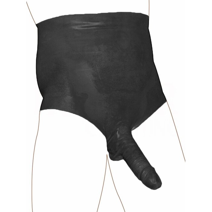 Moulded Rubber Male Pants with Anatomical Sheath - Black