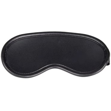 Dark Secret - Black Faux Leather & Elasticated Blindfold