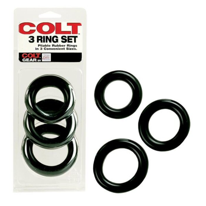 COLT 3 Ring Multi Size Cock Ring Set - Enhance Your Pleasure