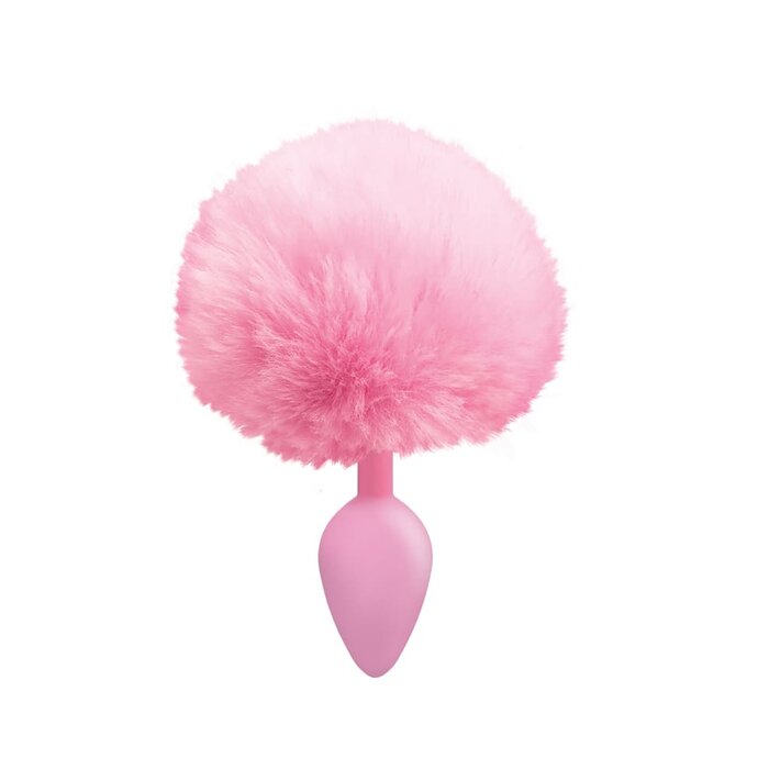 The 9's Cottontails Silicone Bunny Tail Butt Plug - Pink