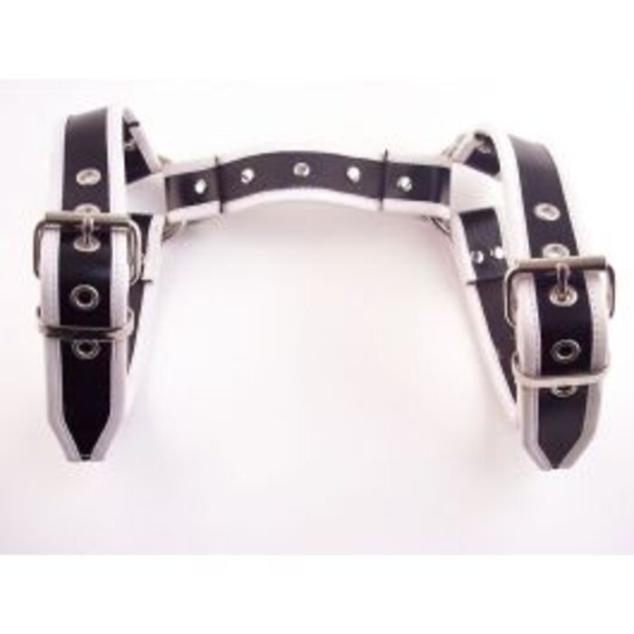 Leather Halter Harness - Black/White