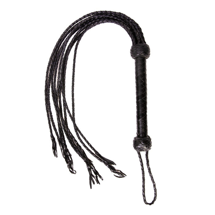 Black Twisted Leather Cat O' Nine Tails