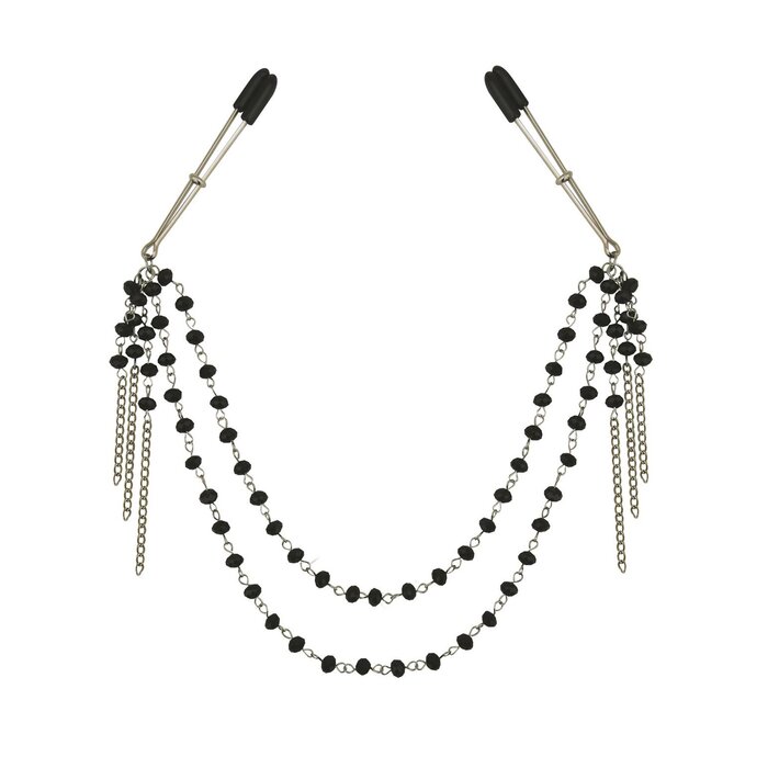 Midnight Black Jewelled Nipple Clips