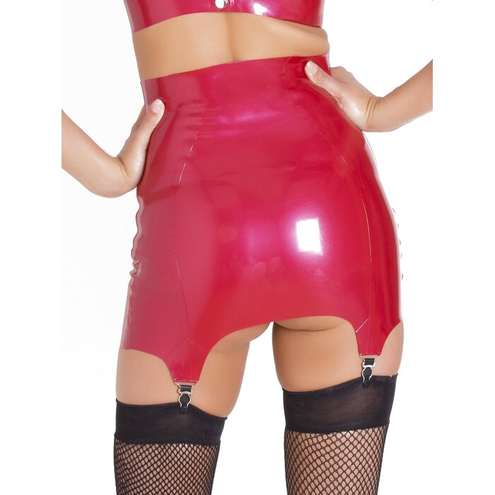 Latex High-Waisted Girdle Metallic Red