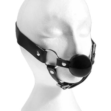 Hush Now Real Leather Ball Gag & Chin Strap