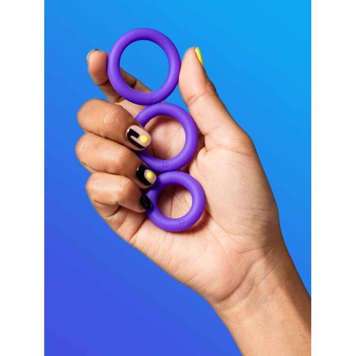 ROMP Remix Trio Silicone Cock Ring Set (3 Piece) - Purple