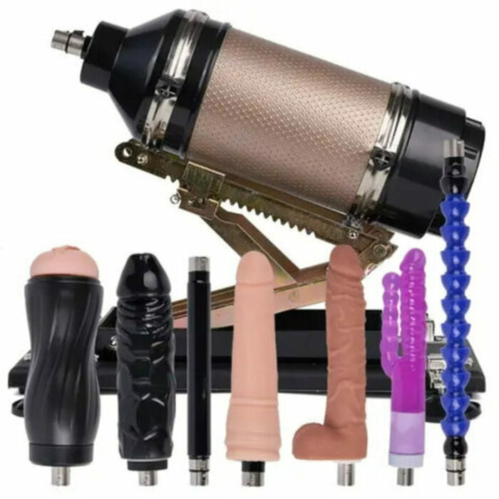 BESTVIBE - 7 Attachments Dildos Masturbator Cup Automatic Sex Machine 80° Adjustable Climax Engine