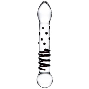 Stardust Twist Spiral & Dotted Glass Dildo - 5.5 Inch