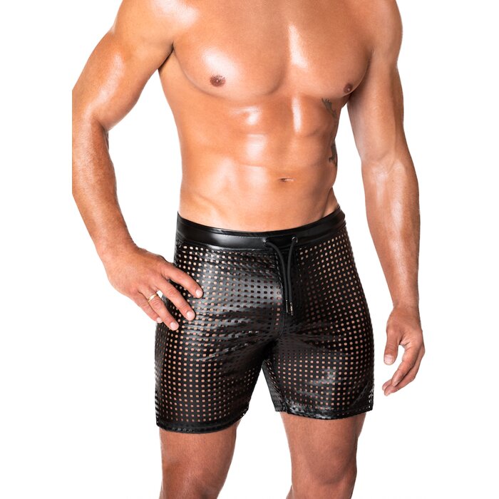 Mayhem Powerwetlook Lasercut Biker Shorts