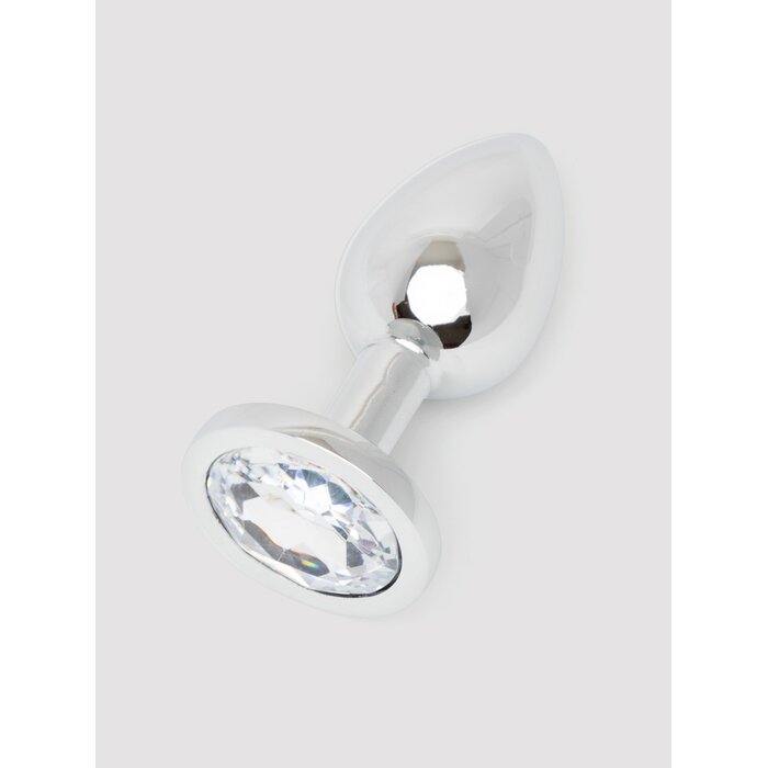 Lovehoney Clear Jewelled Metal Butt Plug - Silver
