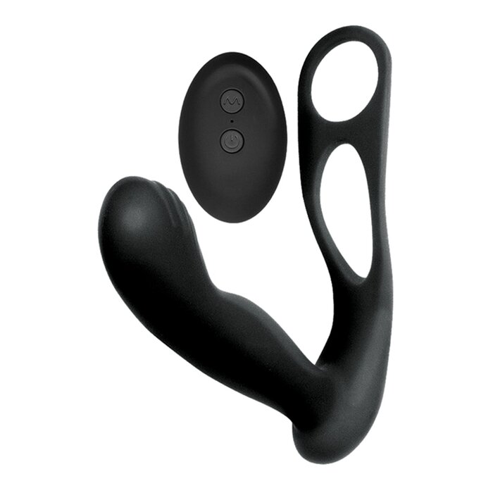 Butts Up Prostate Massager with Scrotum and Cock Ring - Black