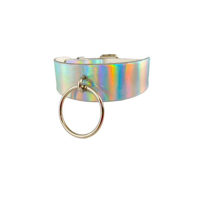 Wide Collar With 2 Inch O Ring - Iridescent